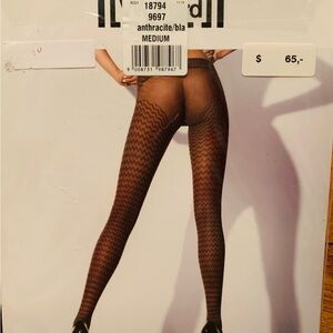 Wolford Anthracite Black Patterned Hosiery